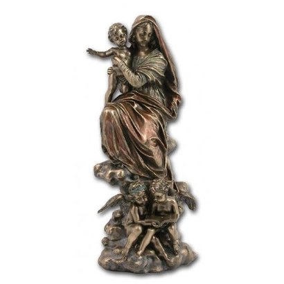 Madonna and Child with Angels, Cold-Cast Bronze Statue 12"
