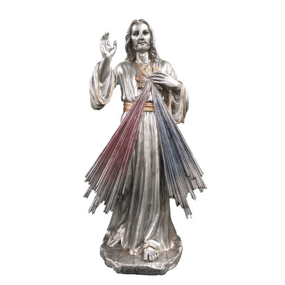 Divine Mercy, Pewter Style Veronese 12" Statue