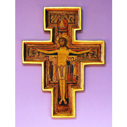 San Damiano Crucifix, 10", Raised Borders