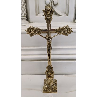 Standing Crucifix, 15.75", Brass