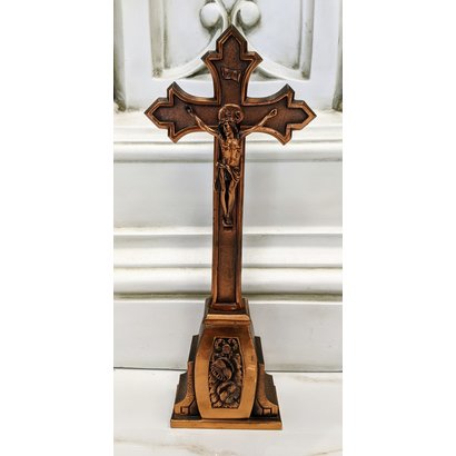 Vintage Copper Altar Crucifix, 16"