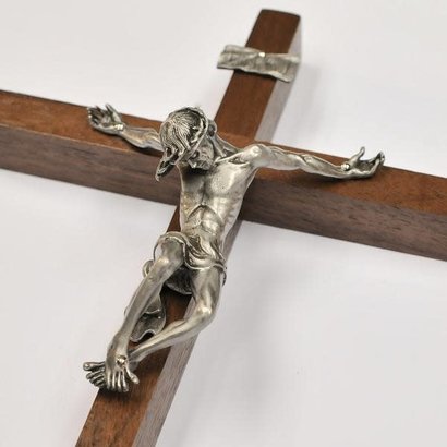 Jesus in Agony Crucifix, 10", Walnut