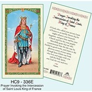 St. King Louis IX Laminated Holy Card