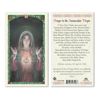 Prayer to Immaculate Virgin Holy Card