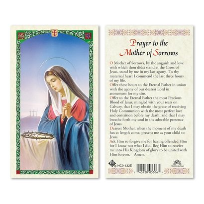 Mother of Sorrows Laminated Holy Card