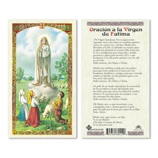 Oracion a la Virgen de Fatima Holy Card