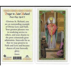 Saint Richard Laminated Holy Card