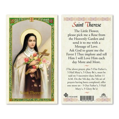 Saint Therese Laminated Holy Card Printed in Italy
