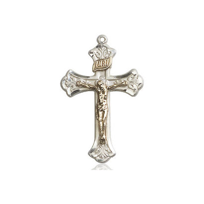 Crucifix, SS/14kt GF, 1 1/8 x 3/4, NO CHAIN