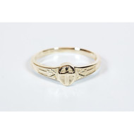 Cross Ring, 14 kt Solid Gold