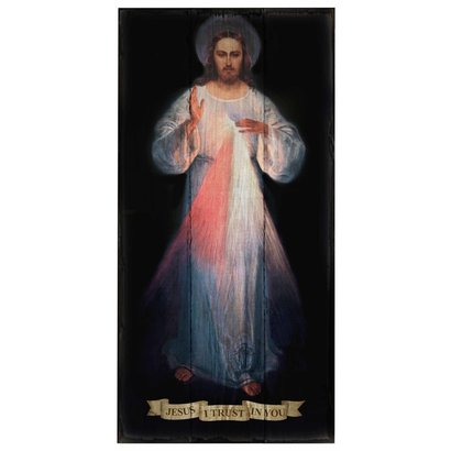 Divine Mercy (Vilnius Original), Rustic Wall Plaque, 8x16
