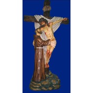 St. Francis embracing Christ, Indoor, 55"