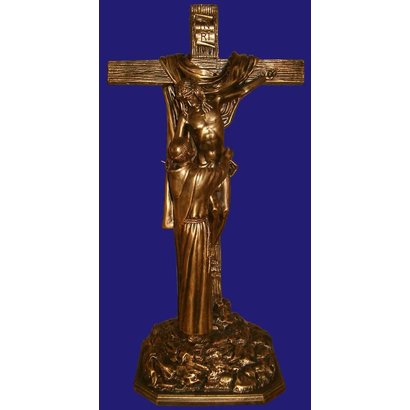 St. Francis embracing Jesus, indoors, 39"