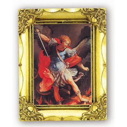 St. Michael, 3.5x4.5, Gold Frame
