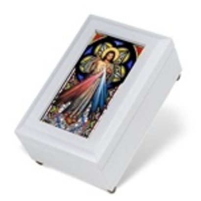 White Divine Mercy Music Box