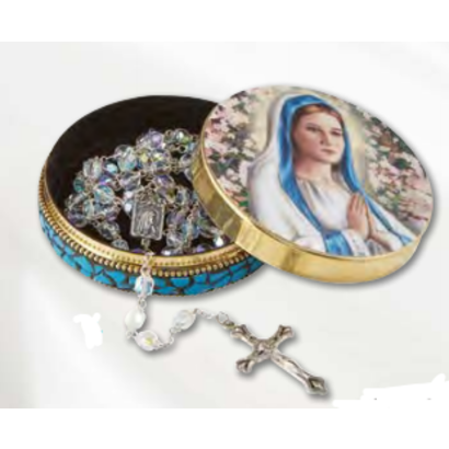 Praying Madonna Rosary Tin