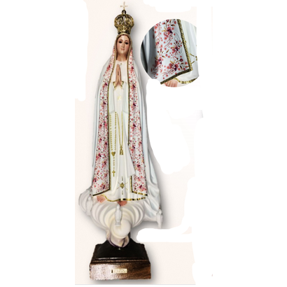 Our Lady of Fatima 30.5" Pink Ornamentation Made in Portugal