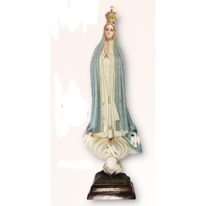 Our Lady of Fatima 17.5" Blue & Gold Textured Finish Made in Portugal