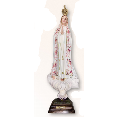 Our Lady of Fatima 17.5" Pink Ornamentation Finish Made in Portugal