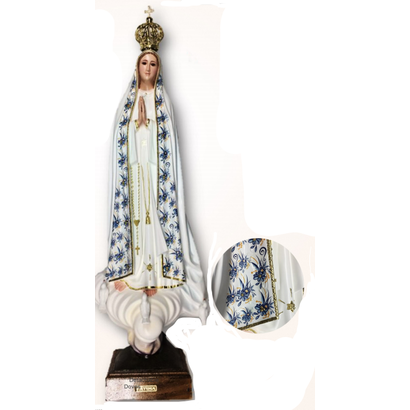 Our Lady of Fatima 21.5" Blue Ornamentation Made in Portugal