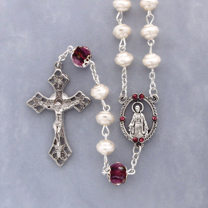 Pearl Ruby Rosary
