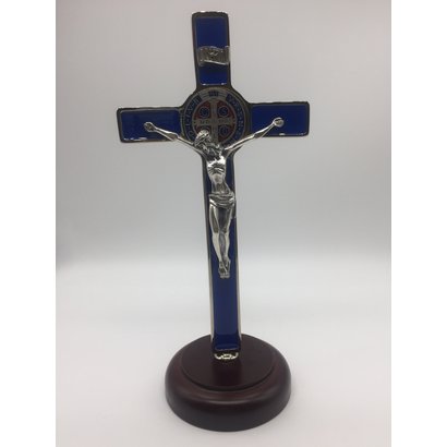 Blue Enamel St. Benedict Crucifix