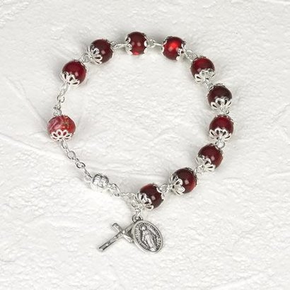 Genuine Crystal with Rose Rosary Bracelet
