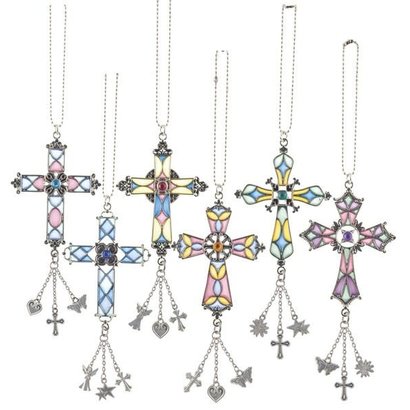 Stain Glass Cross Ornament