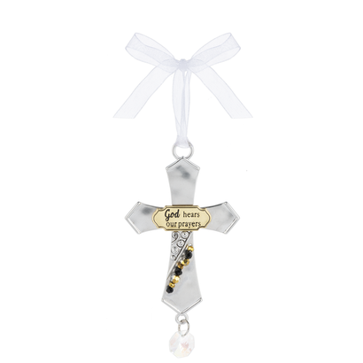 God Hears Our Prayers- Cross Ornament