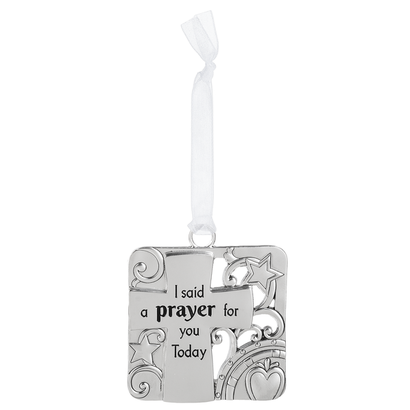 Silver Cross Ornament- I said a prayer for you today