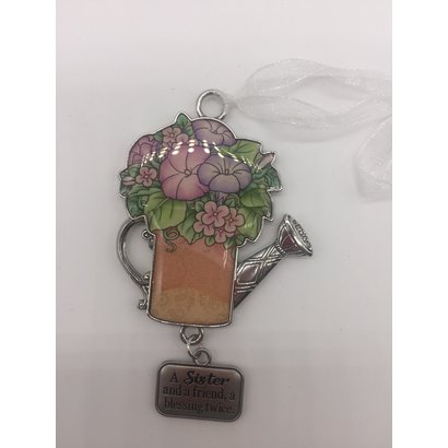 Flower Vase Ornament- A sister and a friend, a blessing twice