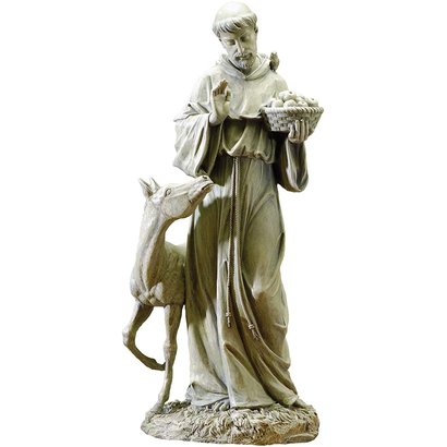 St. Francis Statue with deer and apples