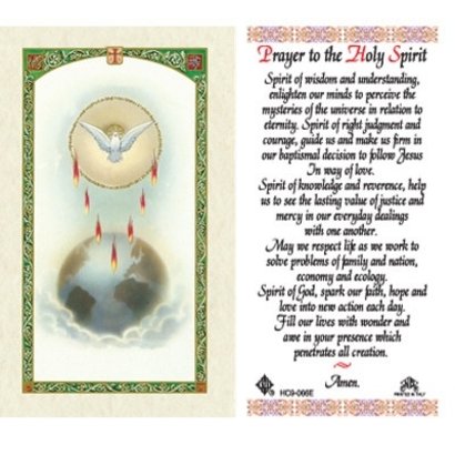 Prayer to the Holy Spirit Laminated Holy Card Printed in Italy
