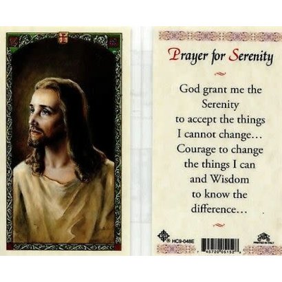 Prayer for Serenity, Laminated Holy Card, Printed in Italy