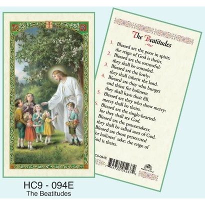 The Beatitudes, Laminated Holy Card, Printed in Italy
