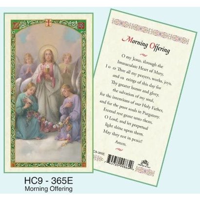 Morning Offering, Laminated Holy Card, Printed in Italy