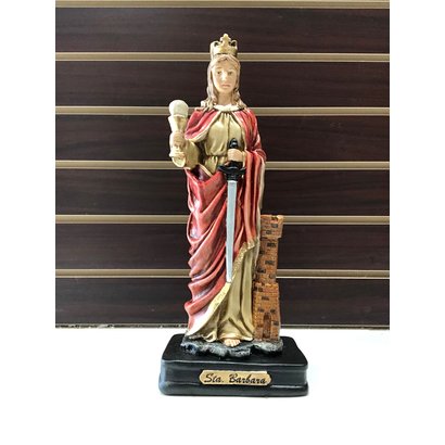 St. Barbara Large Statue, Hand Painted, Made in Colombia