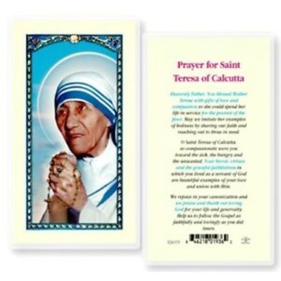 Prayer for Saint Teresa of Calcutta Laminated Holy Card, Printed in Italy
