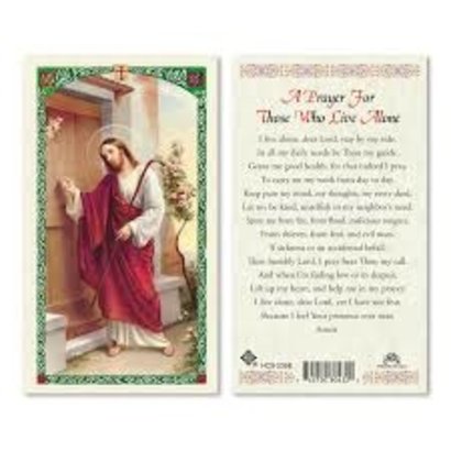 A Prayer for Those who Live Alone Laminated Holy Card, Printed in Italy
