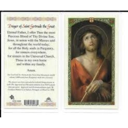Prayer of Saint Gertrude the Great Laminated Holy Card, Printed in Italy