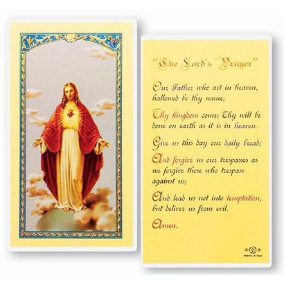 The Lords Prayer Laminated Holy Card, Printed in Italy