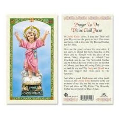 Prayer to the Divine Child Jesus Laminated Holy Card, Printed in Italy