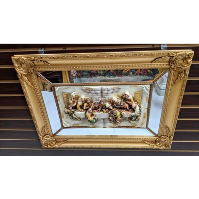 Framed Last Supper Mirror, 21.5x29.5