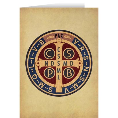 Blank Greeting Card: Benedictine Medal