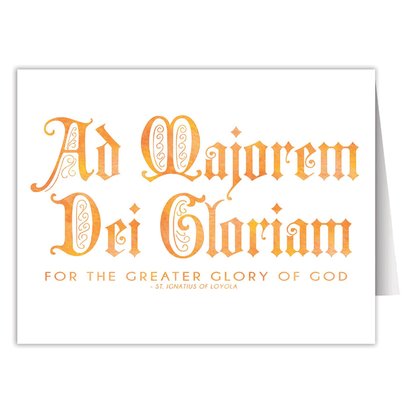 AMDG For the Greater Glory of God Blank Note Card
