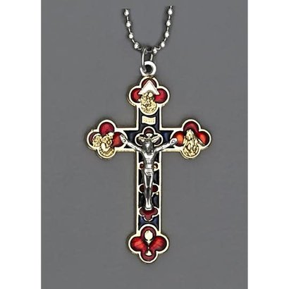 Auto Jewelry 1 1/2" Inch Crucifix w/ Ball Chain- Made in Italy