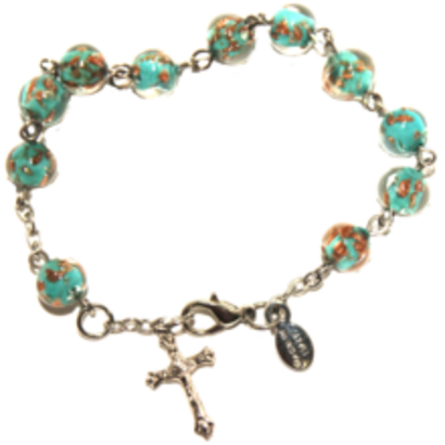 genuine murano turguoise rosary bracelet