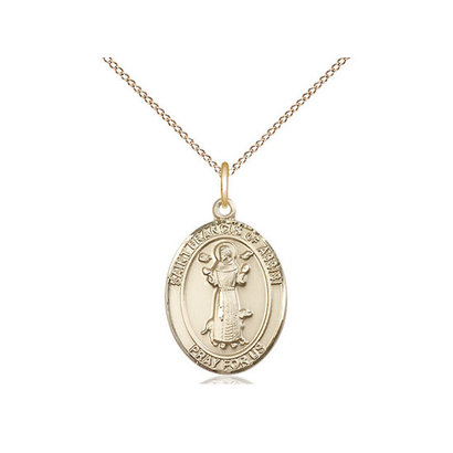 14 KT Gold- Francis Assissi OVL Medal - GF 18" LT Curb CH CO4-LC/20