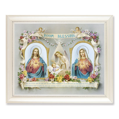 baby room blessing frame white