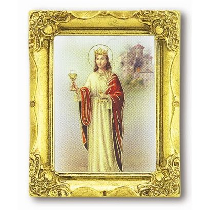 St.Barbara 3x2 Gold Frame